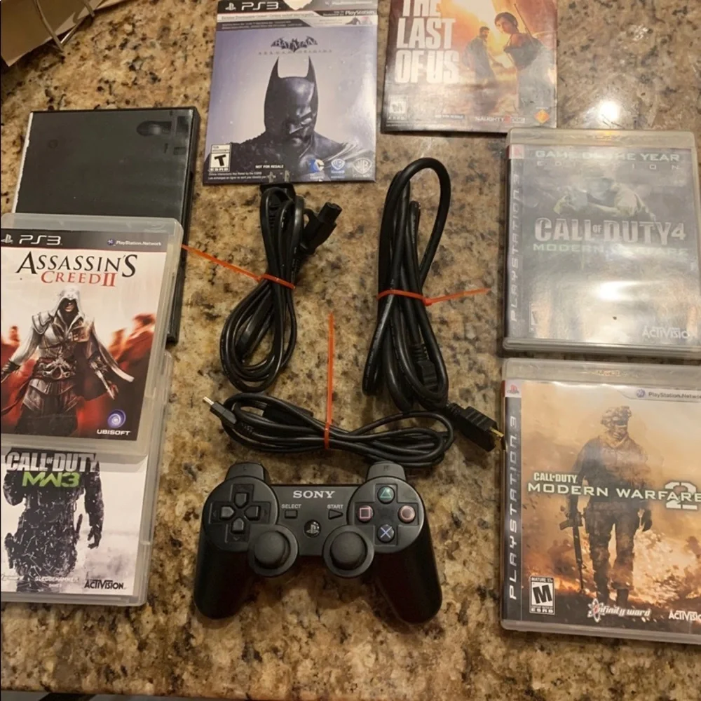 Sony PlayStation 3  Super Slim 250GB  Bundle, Model CECH 4001B + (7) Games